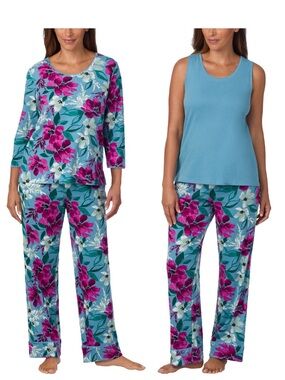 Carole Hochman-Print Women’s Pajama Set with  Tank – Soft Sleepweare